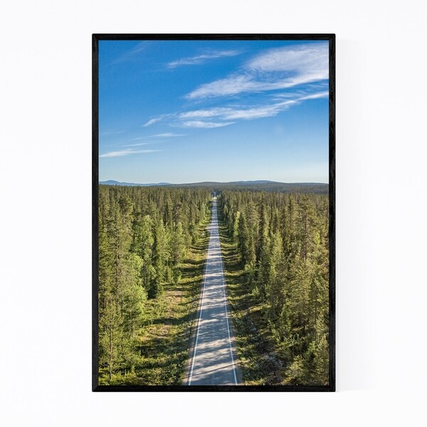 Noir Gallery Aerial Forest Road Landscape Framed Art Print