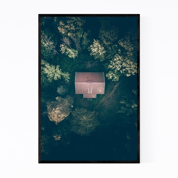 Noir Gallery House in Forest Sweden Nature Framed Art Print