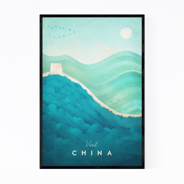 Noir Gallery Minimal China Travel Poster Framed Art Print