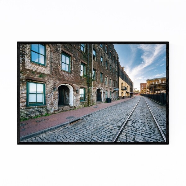 Noir Gallery Savannah, Georgia Cobblestone Framed Art Print