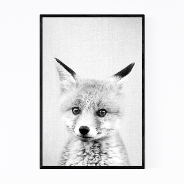 Noir Gallery Cute Baby Fox Peekaboo Animal Framed Art Print