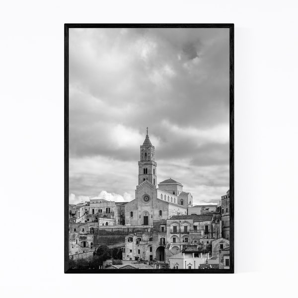Noir Gallery Black & White Matera Italy Framed Art Print