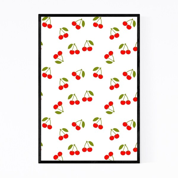 Noir Gallery Cherry Kitchen Fruit Pattern Framed Art Print