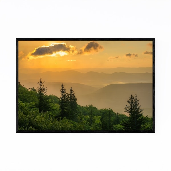Noir Gallery Mountains Sunrise Landscape Framed Art Print