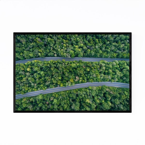 Noir Gallery Aerial Trees Forest Roads Nature Framed Art Print