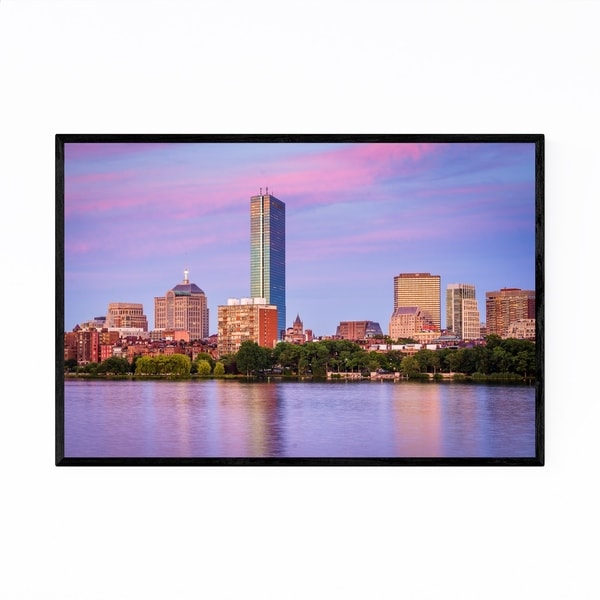Noir Gallery Boston Charles River & Back Bay Framed Art Print