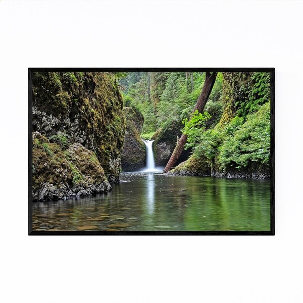 Noir Gallery Punch Bowl Falls Oregon Nature Framed Art Print