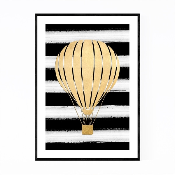 Noir Gallery Gold Hot Air Balloon Nursery Framed Art Print