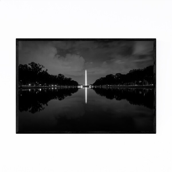 Noir Gallery Black White Washington Monument Framed Art Print