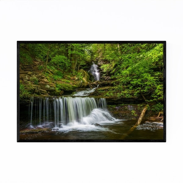 Noir Gallery Ricketts Glen Waterfall Forest Framed Art Print
