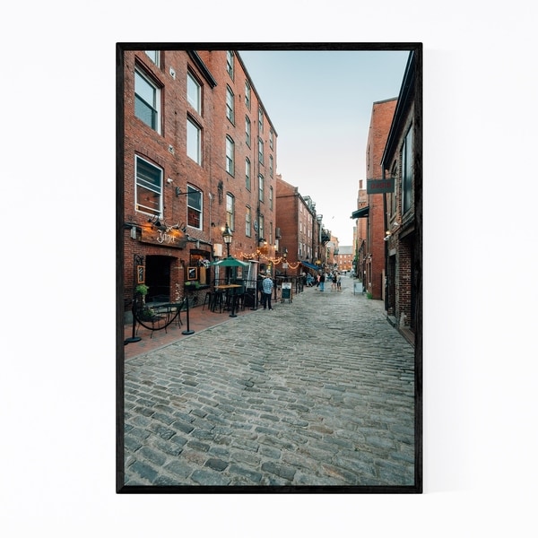 Noir Gallery Portland Maine Cobblestone City Framed Art Print