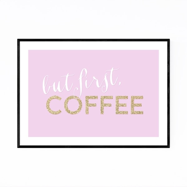 Noir Gallery Pink Coffee Kitchen Typography Framed Art Print