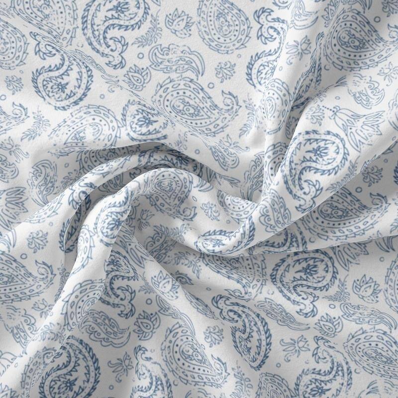 Falling For Maine Pattern Sheet Collection by Simply Soft - Queen - Distressed Paisley - Navy