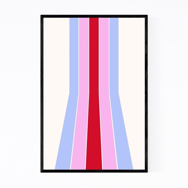 Noir Gallery Retro Abstract Red Line Framed Art Print