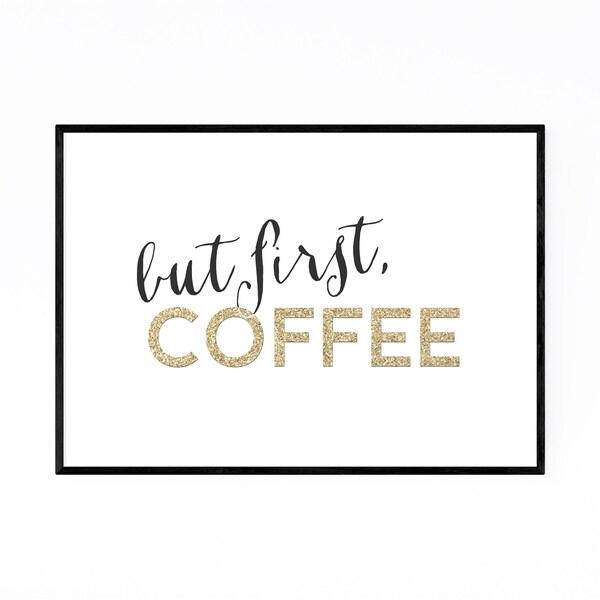 Noir Gallery Gold Coffee Kitchen Typography Framed Art Print