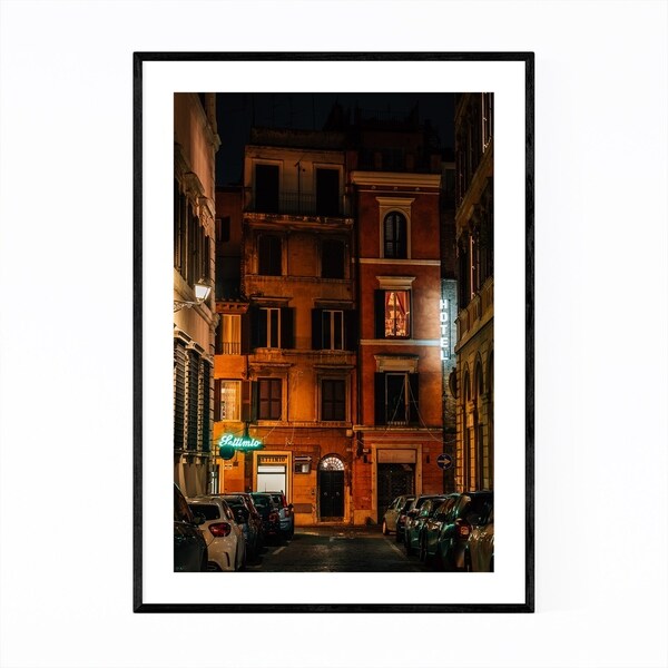Noir Gallery Rome Italy Hotel Neon Sign Framed Art Print