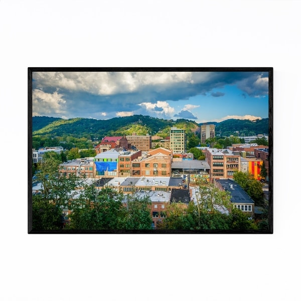 Noir Gallery Asheville North Carolina Skyline Framed Art Print
