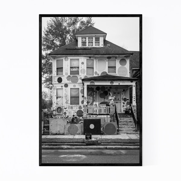 Noir Gallery Black & White Detroit Michigan Framed Art Print