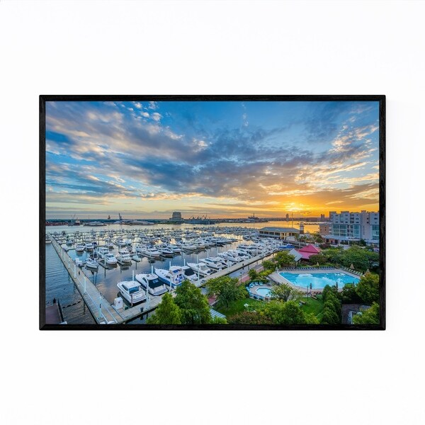Noir Gallery Canton Baltimore Harbor Maryland Framed Art Print
