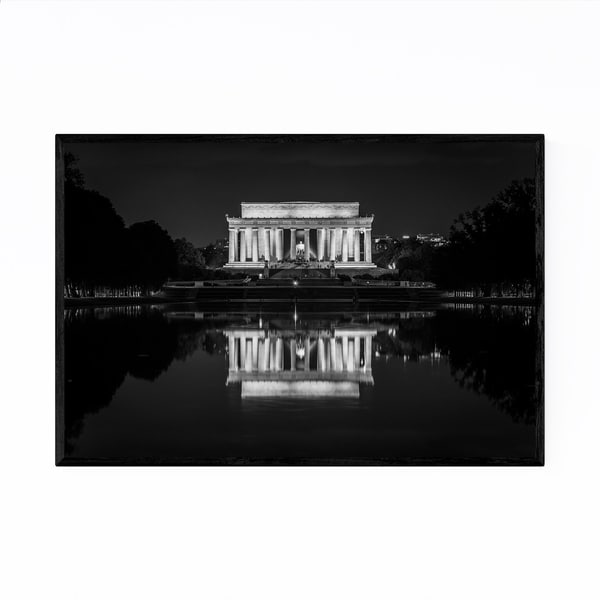 Noir Gallery Black & White Lincoln Memorial Framed Art Print