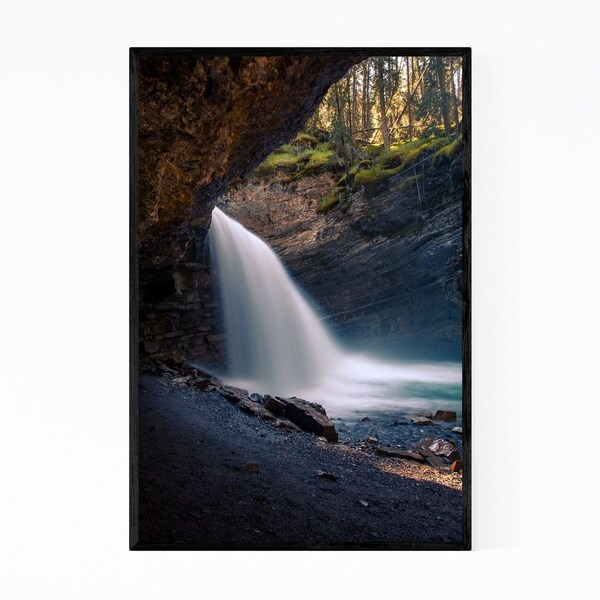 Noir Gallery Waterfall Banff Park Alberta Framed Art Print