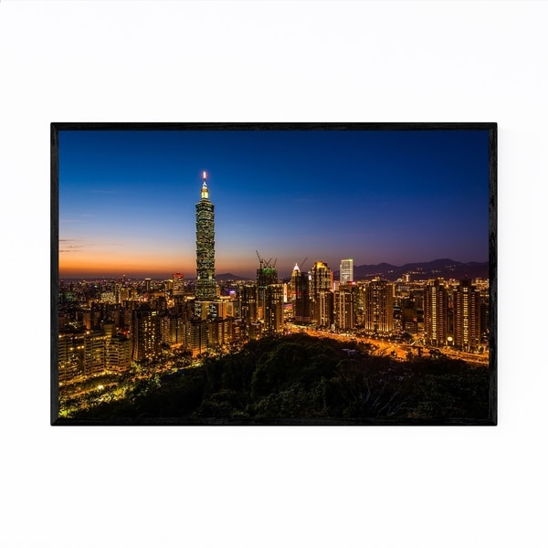 Noir Gallery Taipei 101 Taiwan City Skyline Framed Art Print