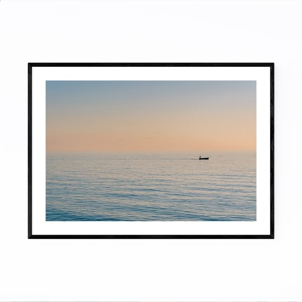 Noir Gallery Coastal Beach Ocean Sunset Framed Art Print