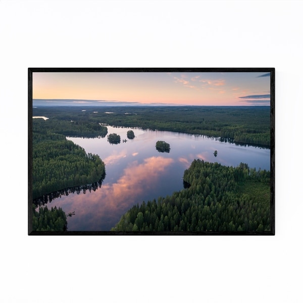 Noir Gallery Finland Lake Landscape Nature Framed Art Print
