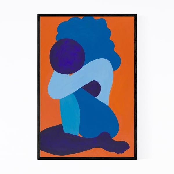 Noir Gallery Abstract Afro Woman Painting Framed Art Print