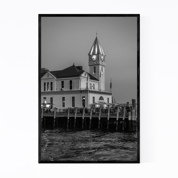 Noir Gallery Black & White New York Pier A Framed Art Print