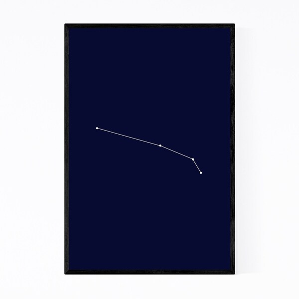 Noir Gallery Blue Aries Astrology Zodiac Framed Art Print