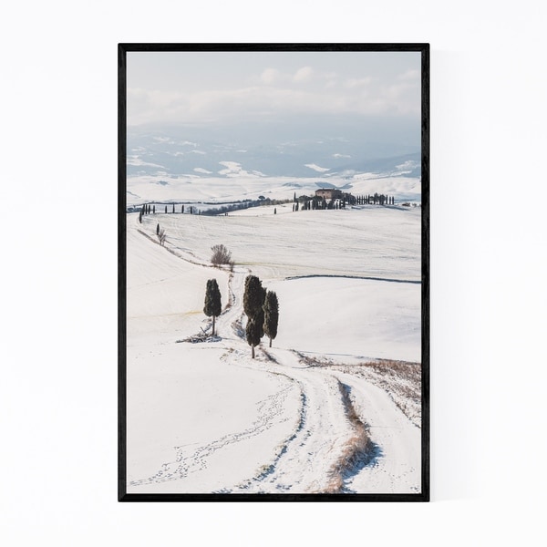 Noir Gallery Tuscany Italy Snow Winter Nature Framed Art Print