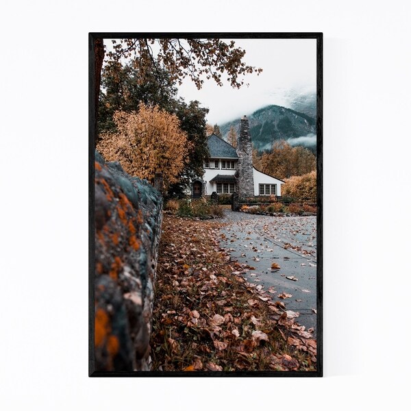 Noir Gallery Autumn Color House Canada Framed Art Print