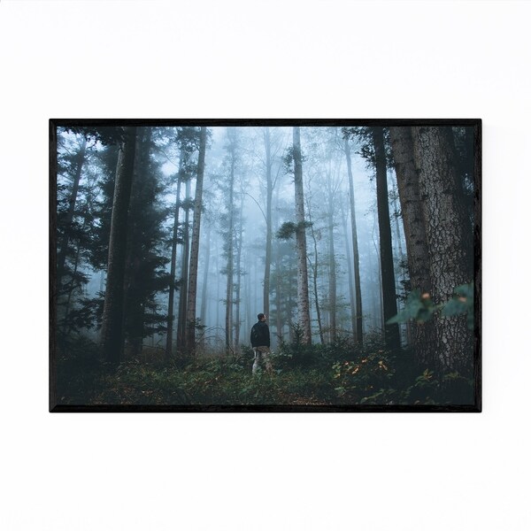 Noir Gallery Foggy Forest Jura Switzerland Framed Art Print