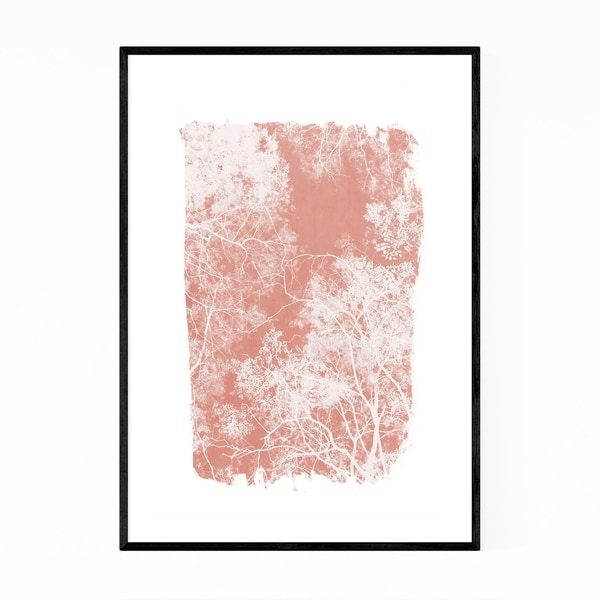 Noir Gallery Minimal Pink Tree Leaves Framed Art Print