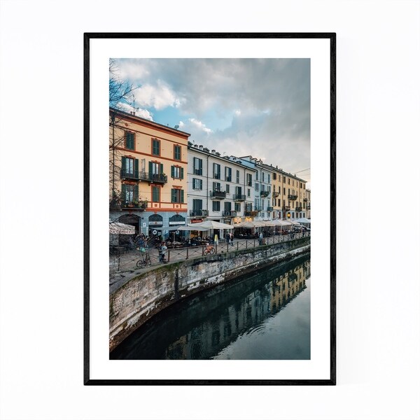 Noir Gallery Milan Italy Navigli Canal Framed Art Print