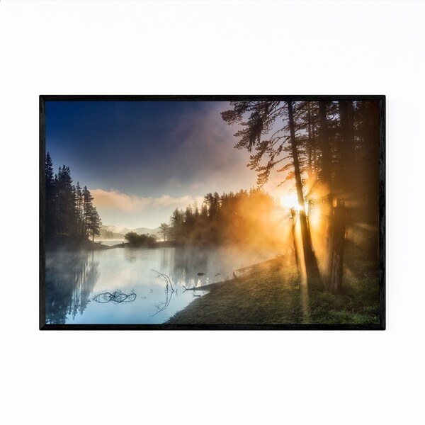 Noir Gallery Bulgaria Lake Landscape Nature Framed Art Print