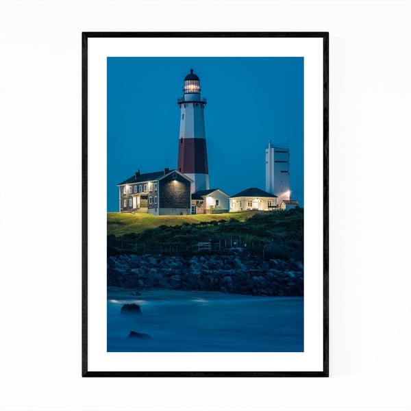 Noir Gallery Montauk Lighthouse Hamptons NY Framed Art Print