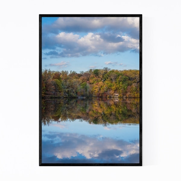 Noir Gallery Baltimore Fall Foliage Lake Framed Art Print