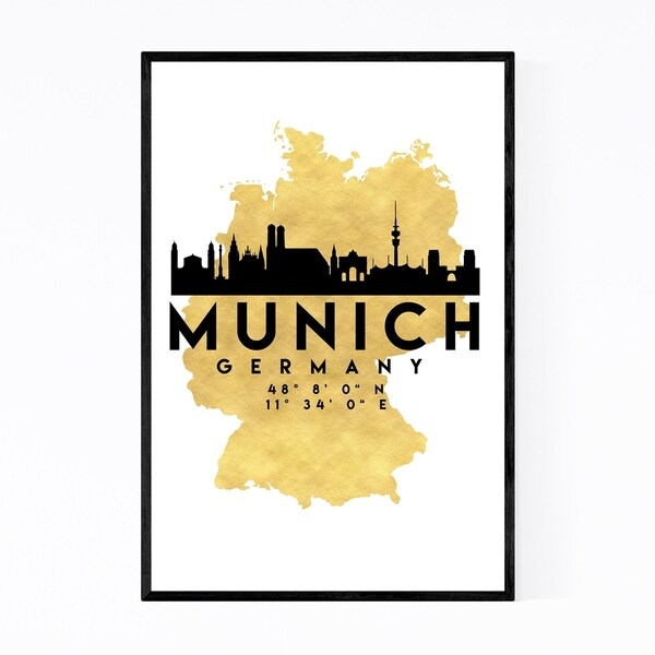 Noir Gallery Minimal Munich Skyline Framed Art Print
