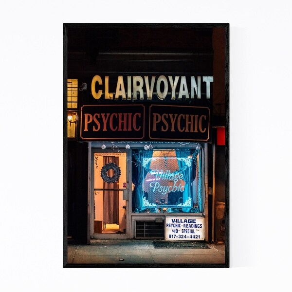 Noir Gallery Psychic Neon Sign New York City Framed Art Print
