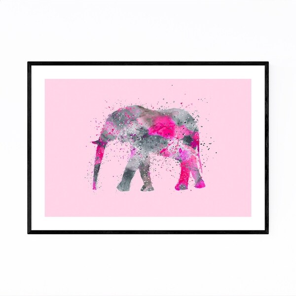 Noir Gallery Watercolor Splatter Elephant Framed Art Print