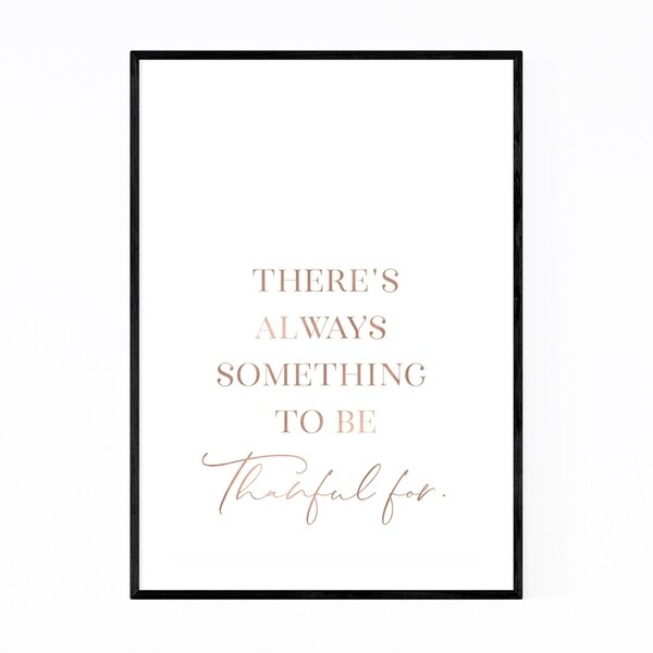 Noir Gallery Thankfulness Typography Framed Art Print