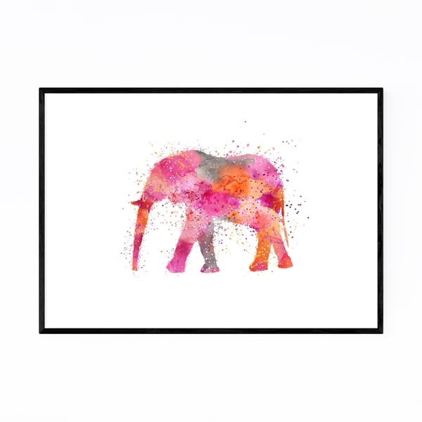 Noir Gallery Watercolor Splatter Elephant Framed Art Print