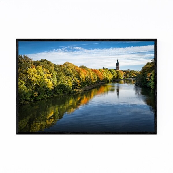 Noir Gallery Finland Autumn River Landscape Framed Art Print