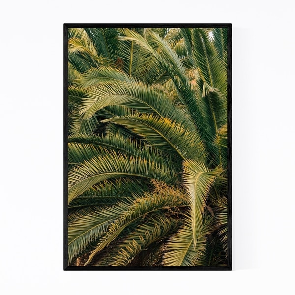 Noir Gallery Beach Palm Trees Barcelona Spain Framed Art Print