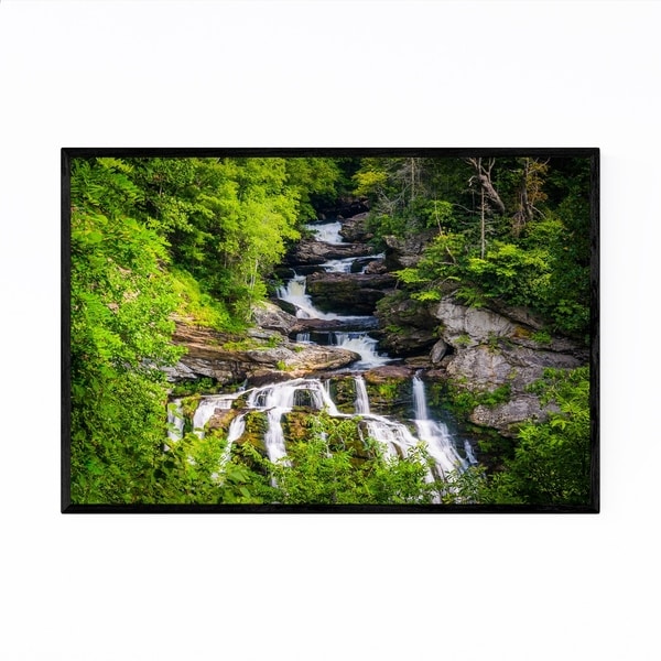 Noir Gallery North Carolina Forest Waterfall Framed Art Print