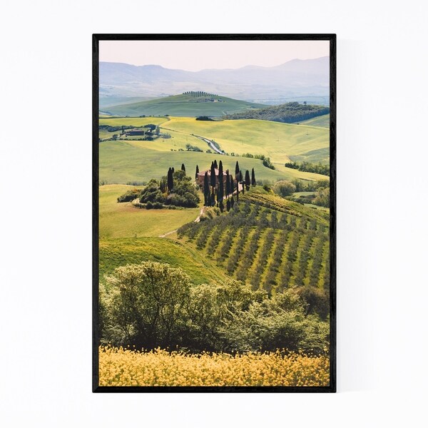 Noir Gallery Tuscany Italy Farm Landscape Framed Art Print