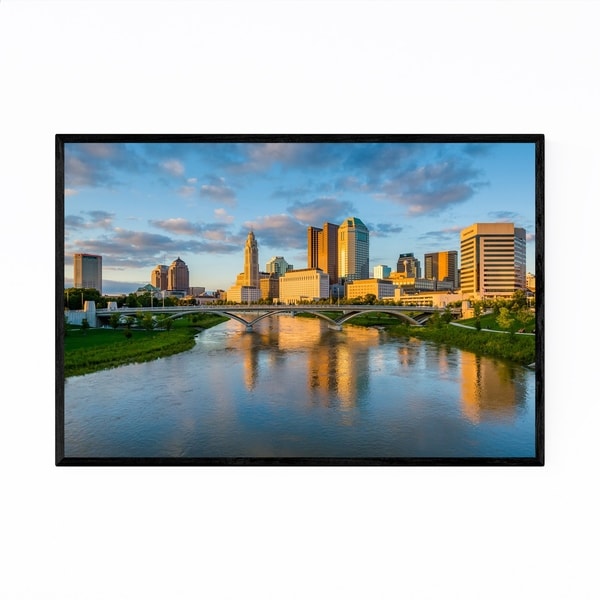 Noir Gallery Columbus Ohio City Skyline Photo Framed Art Print