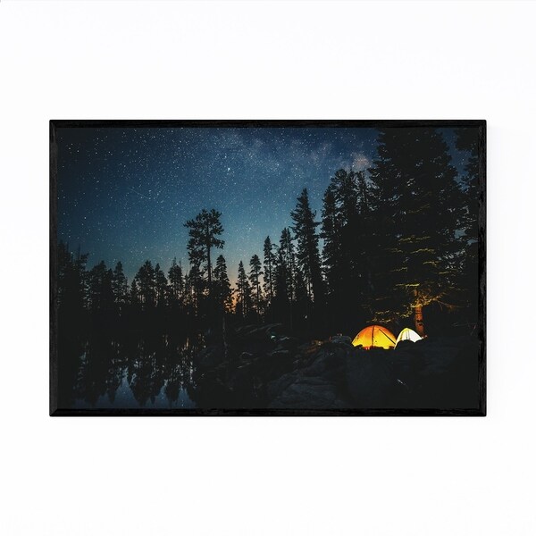 Noir Gallery Camping Lake California Forest Framed Art Print